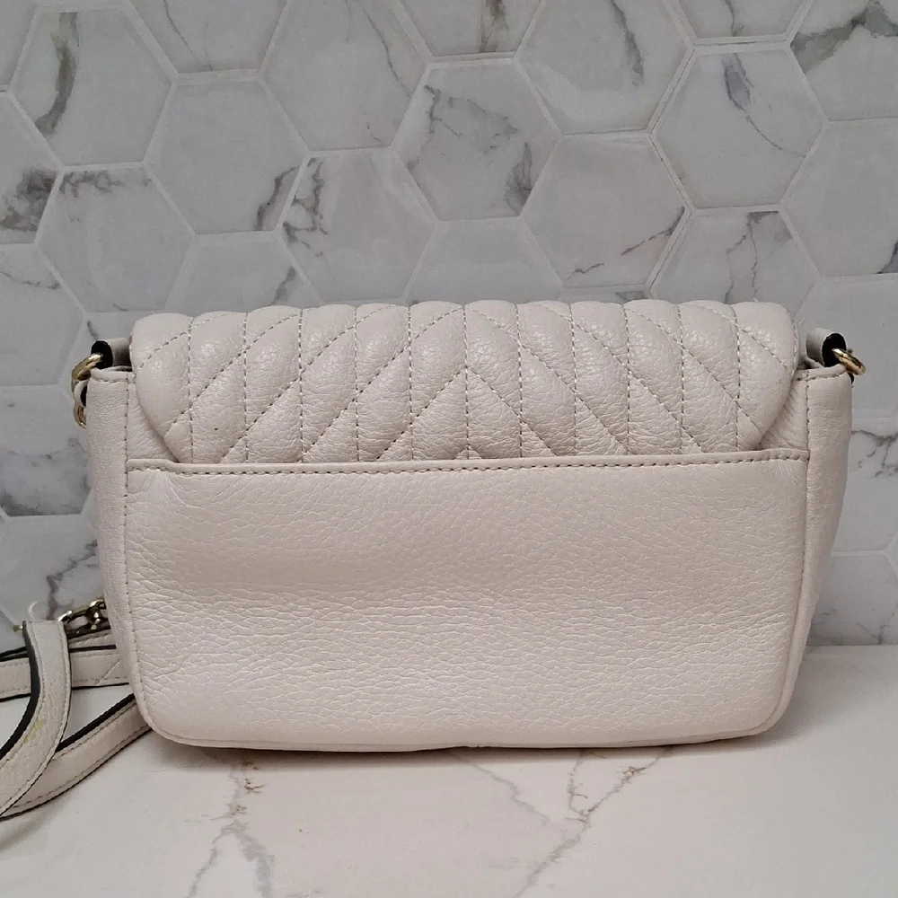 Karl Lagerfeld Paris Agyness Quilted Leather Crossbody Bag Purse - Picture 5 of 16